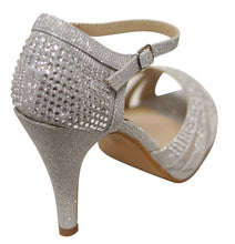 Bella Marie Shania-26 Women's peep toe rhinestone glitter strappy mesh dance sandals