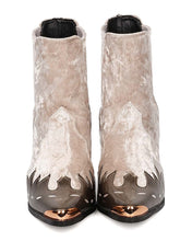 Women Flame Pattern Cowboy Boot - Block Heel Western Boot - Chunky Heel Ankle Boot - HK88 By Cape Robbin
