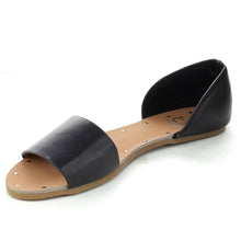 Betani SONYA-1 Women's Easy Slip On Open Toe D'orsay Flats Sandals