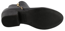 Top Moda Women's Western Closed Toe Zipper Chunky Stacked Heel Ankle Bootie