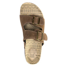 Muk Luks Men's Parker Duo Starpped Brown Slide Sandal