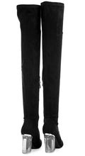 Cape Robbin Fay-2 Over The Knee Stretch Glass Heel Thigh High Boots
