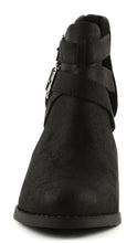 Women's Soda Scribe Cut Out Sides Block Heel Ankle Bootie