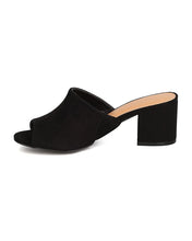 Women Faux Suede Chunky Heel Mule - Casual, Everyday, Dressy - Peep Toe Pump - GC40 By Wild Diva