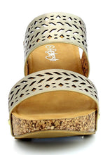 Refresh Footwear Women's Slip On Laser Cut Platform Sandal
