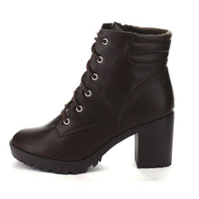 Breckelle's RANGER-21 Women's Basic Block Heel Lace Up Military Ankle Booties