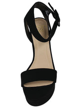 Delicious Women's Open Toe Thick Wide Strap Ankle Strap Block Heel Sandal