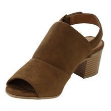 City Classified Women's Peep Toe Stacked Chunky Heel Sling Back Ankle Bootie