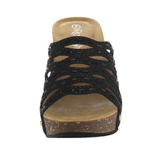 Refresh IF01 Women's Cutout Stud Rhinestone Slide In Wedge Sandal