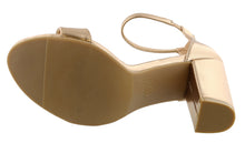 Top Moda Women's Hannah-1 Single Band Chunky/Block Heel Sandal With Ankle Strap and Zipper Closure