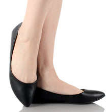Bella marie Angie-52 Women's Classic Pointy Toe Ballet PU Slip On Flats