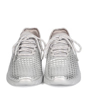 Cape Robbin GB66 Women Metallic Leatherette Quilted Lace Up Jogging Sneaker
