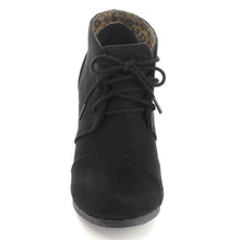 CITYCLASSIFIED REX-S Women's Comfort Lace Up Wedge Dress Ankle Booties
