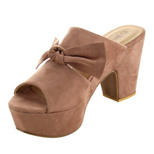 Nature Breeze FI10 Women's Slip On Peep Toe Knotted Platform Mule Sandals