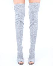Cape Robbin CONNIE-1 Womens Lycra Over the Knee Thigh High Peep Toe Boots