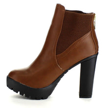 Breckelle's Hanna-11 Women's Platform Chunky Heel Lug Sole Chelsea Ankle Booties