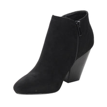 Nature Breeze FF47 Women's Metallic Zip Stacked Block Heel Ankle Booties