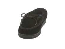 RJ's Fuzzies Womens Leather Moccasins Slippers (Black, 5)