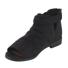 Soda Women's Brinley Braided Buckle Slouchy Peep Toe Bootie