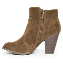 Breckelle's Womens Almond Toe Faux Suede Think Chunky Heel Cowboy Ankle Bootie