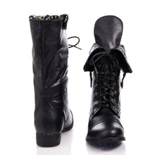 DBDK Elegant Womens Faux Leather Combat Boot
