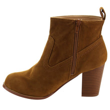 Chase & Chloe Emery-2 Women's Classic Side Zipper Mid Stacked Chunky Ankle Booties