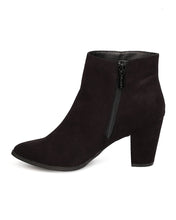 Breckelles GA93 Women Faux Suede Pointy Toe Chunky Heel Bootie
