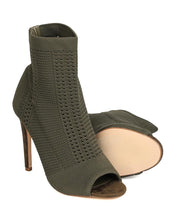 Cape Robbin GK04 Women Knitted Peep Toe Stiletto Sock Bootie
