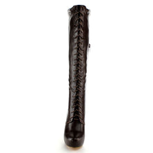 Nature Breeze Amber-04 Women's High Platform Stiletto Heel Lace Up Boot