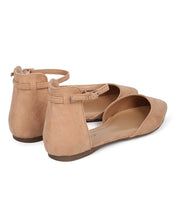 Breckelles CB06 Women Mixed Media Pointy Toe Ankle Strap d'Orsay Flat