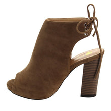 Chase & Chloe EC79 Women's Back Lace Up Cut Out High Block Heel Ankle Booties