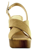 Refresh Footwear Women's Crisscross Slingback Platform Heeled Sandal