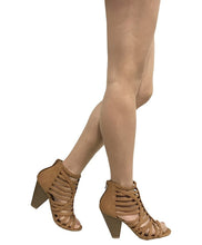 LEXIS! Women's Braided Strappy Cage Stacked Mid Heel Ankle Bootie