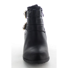 Top Moda Cl-14 Women's Buckle Straps Stacked Low Heel Ankle Booties