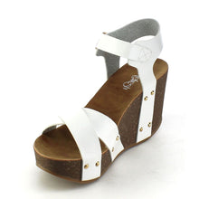 Refresh Mara-05 Womens Ankle Strap Comfort Criss Cross Platform Wedge Sandals