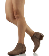 Wild Diva Women's Round Toe Stacked Heel Low Heel Western Ankle Bootie