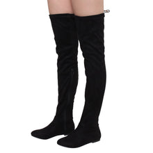 NATURE BREEZE FD72 Women's Stretchy Thigh High Flat Heel Boot Half Size Small