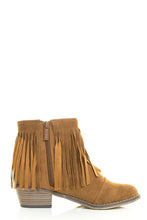 Breckelle's Womens Almond Toe Fringe Tassel Chunky Heel Cowboy Mid Calf Ankle Bootie