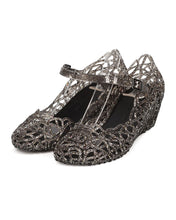 Women Glitter Jelly Mary Jane Wedge - Dressy, Cosplay, Day Date - Perforated Wedge Heel - GD78 By Wild Diva