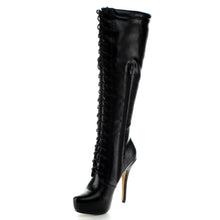 Nature Breeze Amber-04 Women's High Platform Stiletto Heel Lace Up Boot