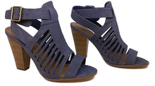 Delicious By Soda Yummy Cutout Stacked Heel Sandal