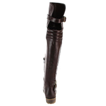 NATURE BREEZE FE58 Women's Buckle Strap Ribbed Over The Knee Riding Boots
