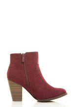 Breckelle's Womens Almond Toe Faux Suede Think Chunky Heel Cowboy Ankle Bootie
