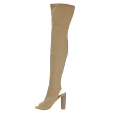 Cape Robbin CONNIE-1 Womens Lycra Over the Knee Thigh High Peep Toe Boots