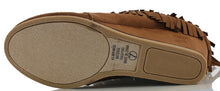 City Classified Women's Faux Suede Faux Fur Moccasin Fringe Lace Up Wedge