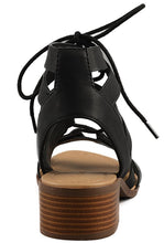 City Classified Mousse Strappy Lace Up Low Heel Sandal