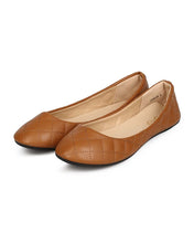 Refresh EE11 Women Quilted Leatherette Round Toe Slip On Ballet Flat