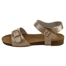 Refresh IE26 Women's Metallic Buckle Ankle Strap Flat Beach Sandal