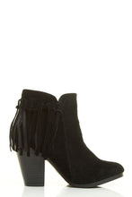 Breckelle's Womens Almond Toe High Chunky Heel Tassel Fringe Ankle Bootie Boot