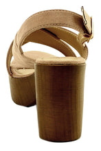 Refresh Footwear Women's Crisscross Slingback Platform Heeled Sandal